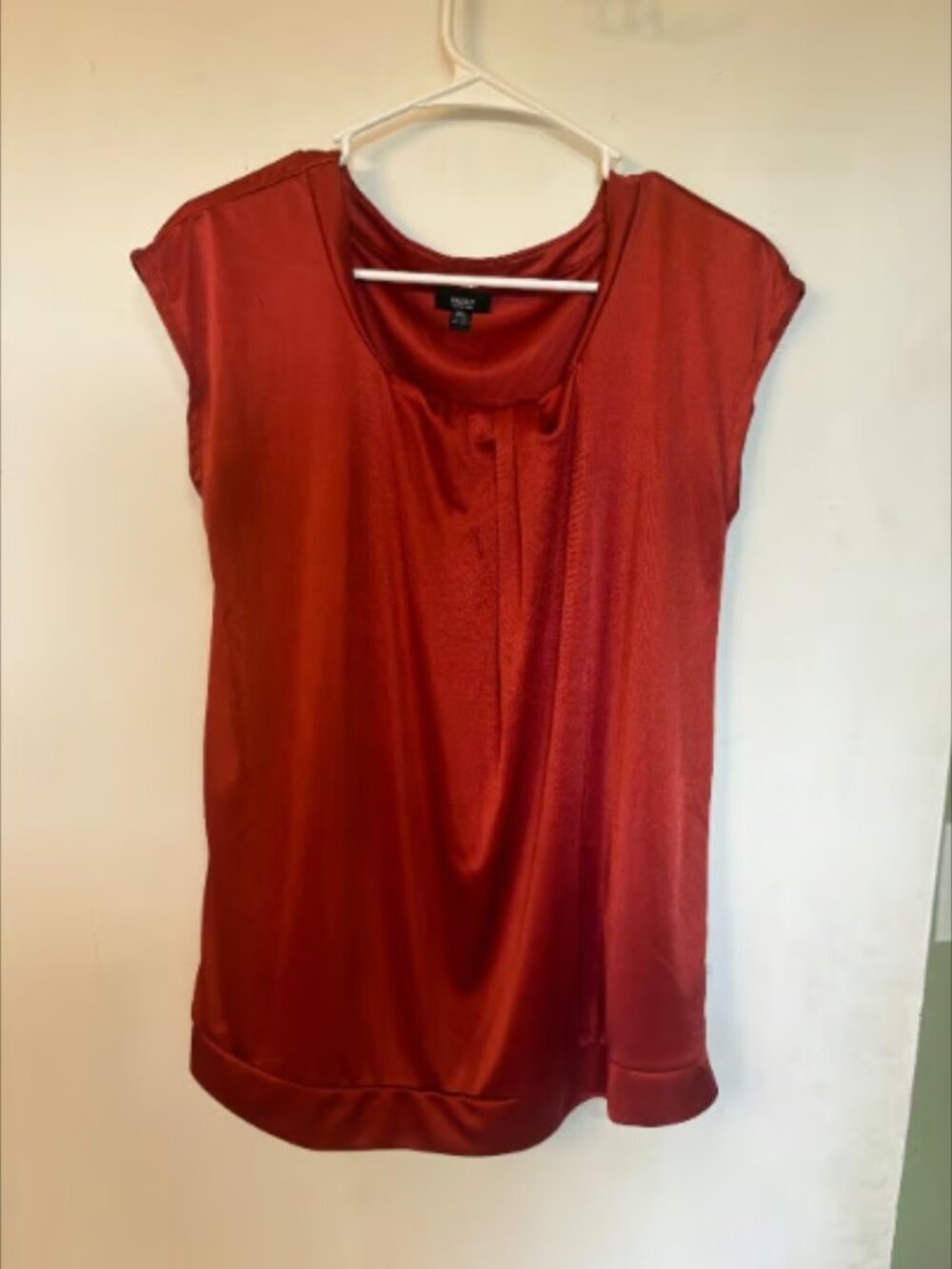 Mossimo Women's Red Satin Cap Sleeve Blouse